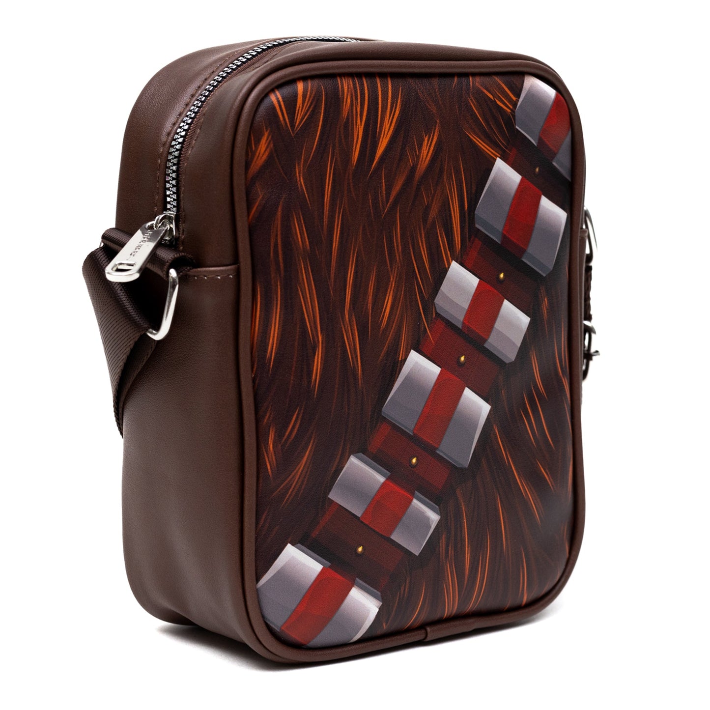 Star Wars Vegan Leather Crossbody Backpack for Men and Women with Adjustable Strap, Chewbacca Character Close Up, Brown