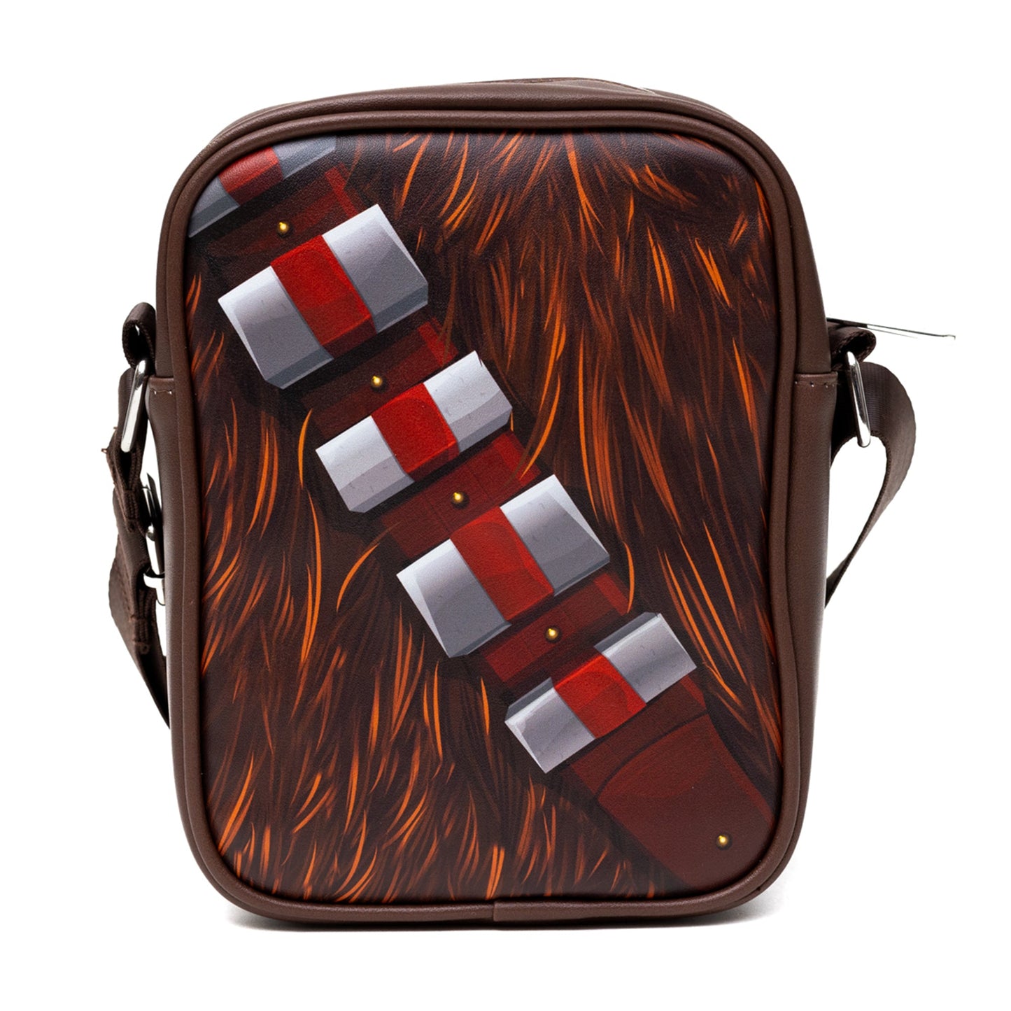 Star Wars Vegan Leather Crossbody Backpack for Men and Women with Adjustable Strap, Chewbacca Character Close Up, Brown