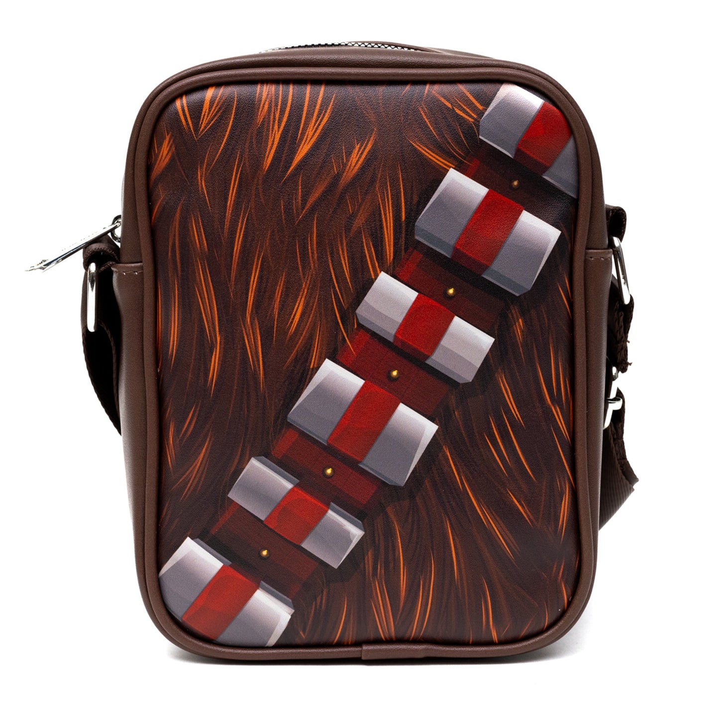 Star Wars Vegan Leather Crossbody Backpack for Men and Women with Adjustable Strap, Chewbacca Character Close Up, Brown