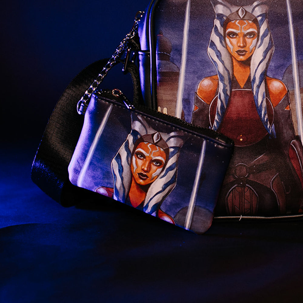 Star Wars Bag and Wallet Combo, Star Wars Ahsoka Tano Pose and Icon Black, Vegan Leather