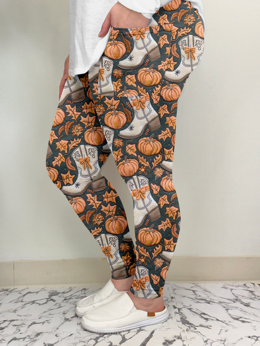 Western Pumpkin Leggings w/ Pockets