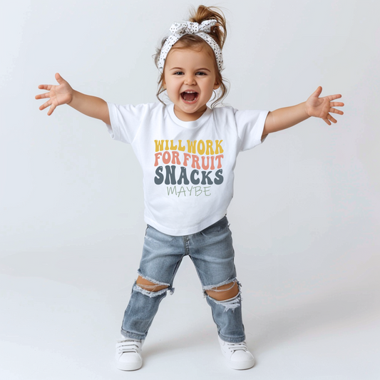 Will Work For Fruit Snacks Youth & Toddler Graphic Tee