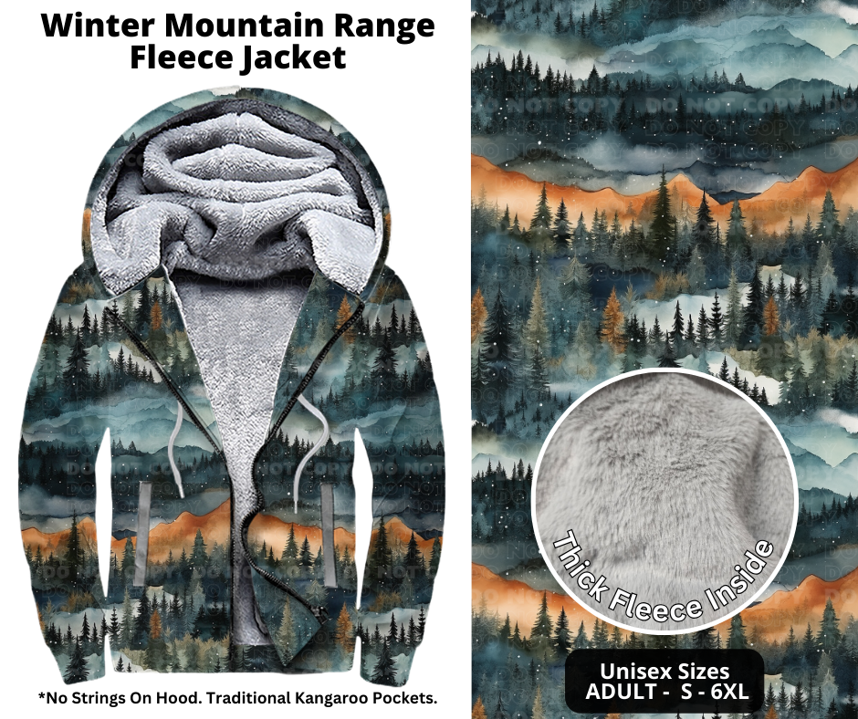 Preorder! Closes 10/21. ETA Jan. Winter Mountain Range Fleece Jackets