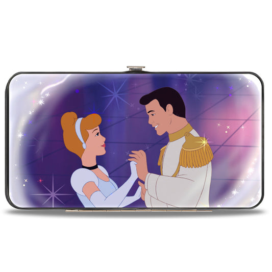 Hinged Wallet - Cinderella & Prince Ball Scene + Crown Icon Purples White