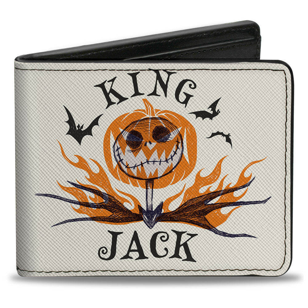 Bi-Fold Wallet - Nightmare Before Christmas KING JACK Pose + Expressions Ivory Black Orange