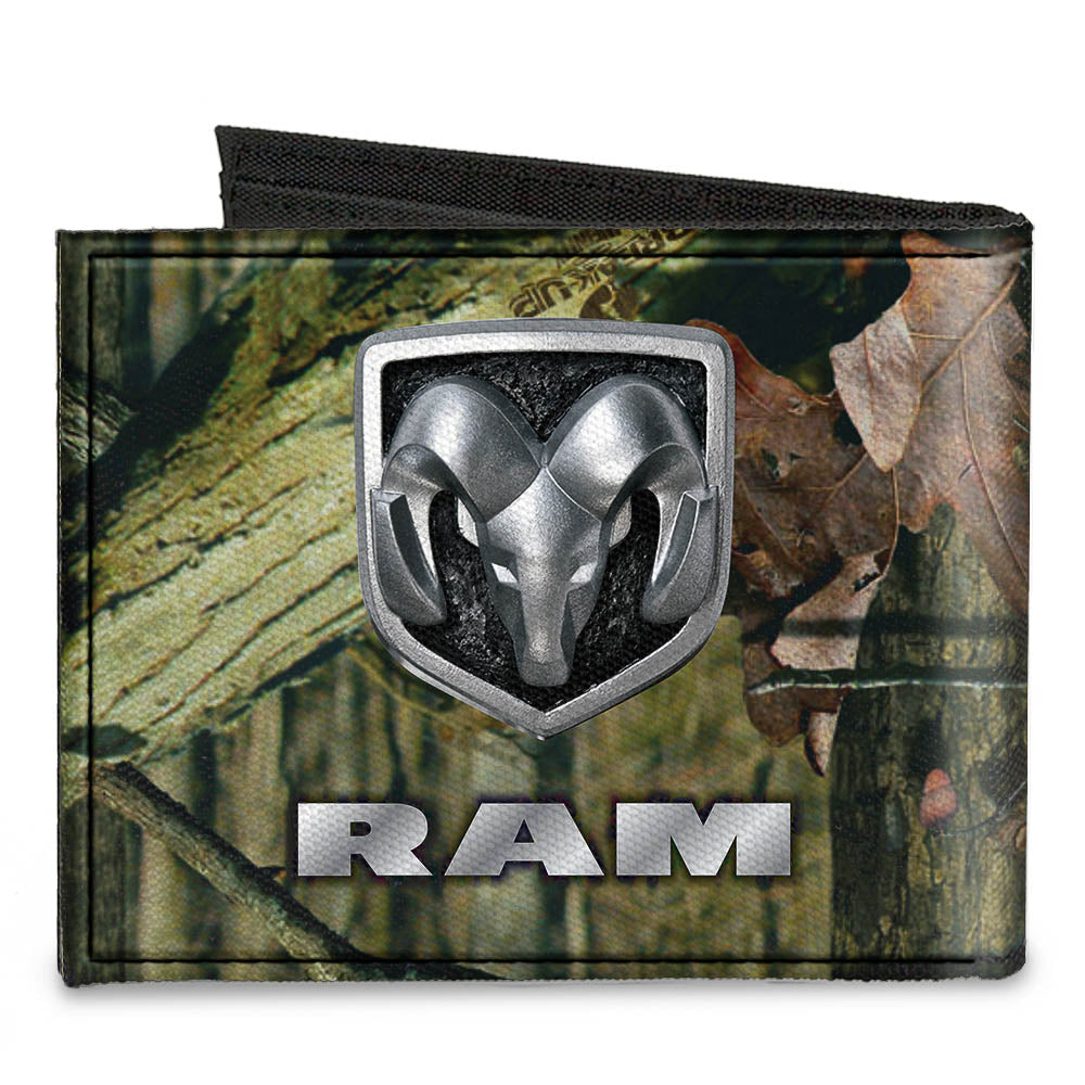 Canvas Bi-Fold Wallet - RAM Logo Mossy Oak Break-Up Infinity Silver