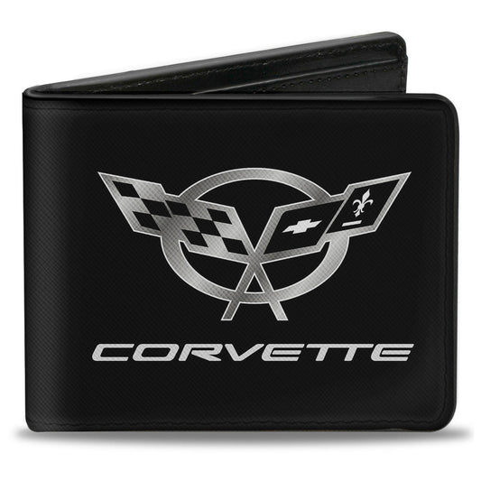 Bi-Fold Wallet - Corvette Black Silver CENTERED