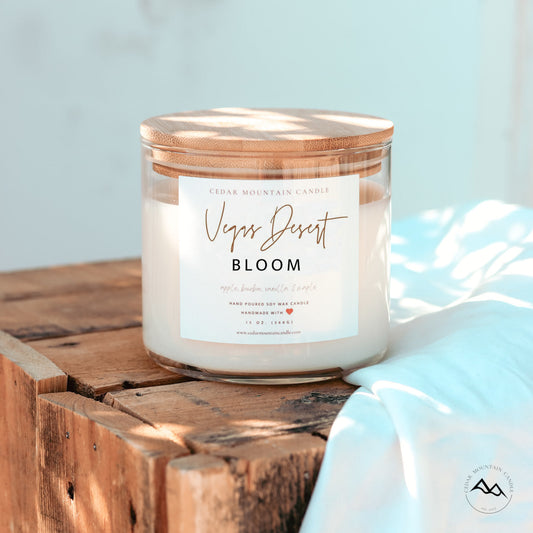 Desert Bloom - Bamboo Lid 3 Wick Jar Candle