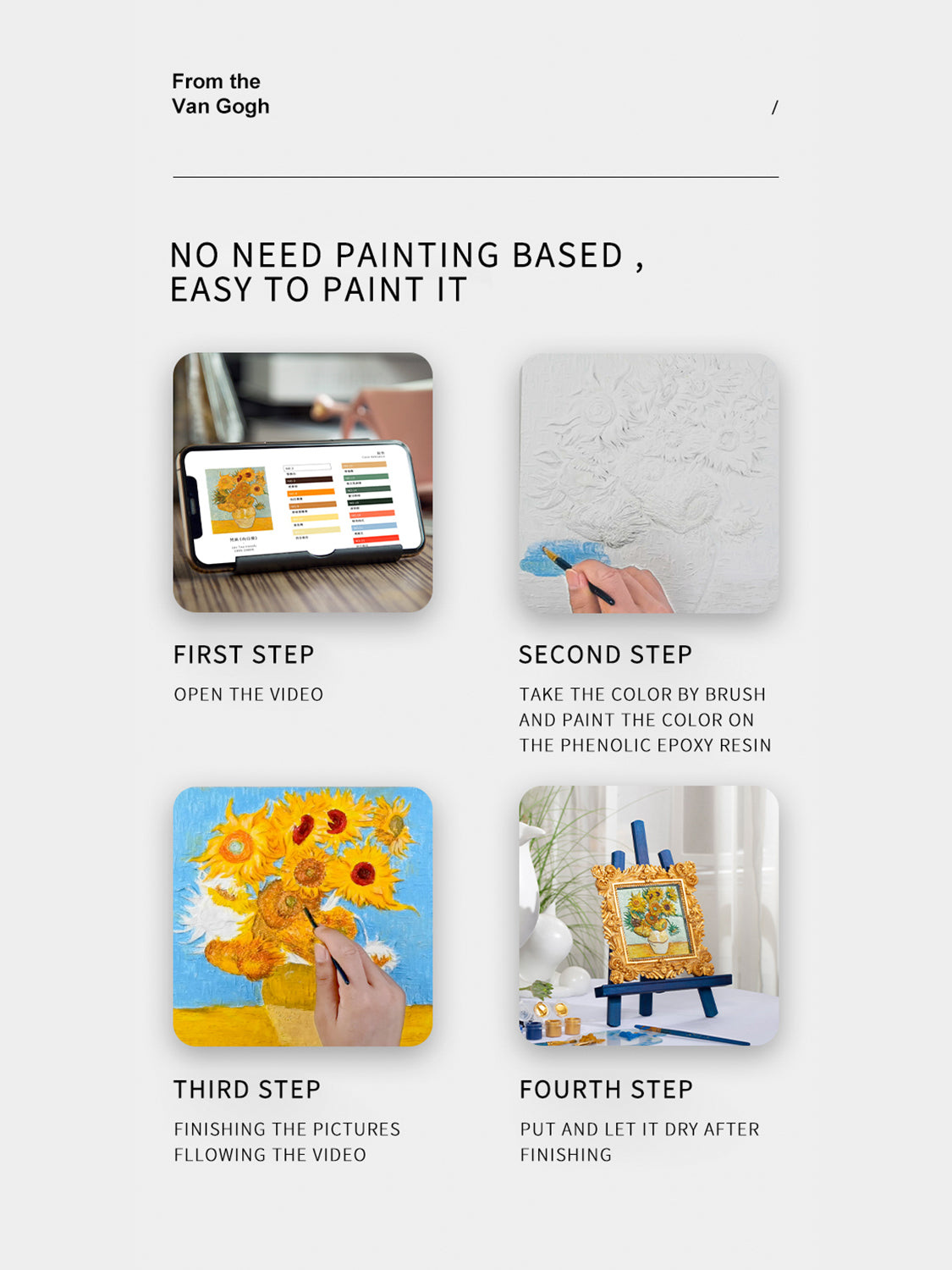 Relief Van Gogh's Sunflowers DIY 3D Oil Painting Kit