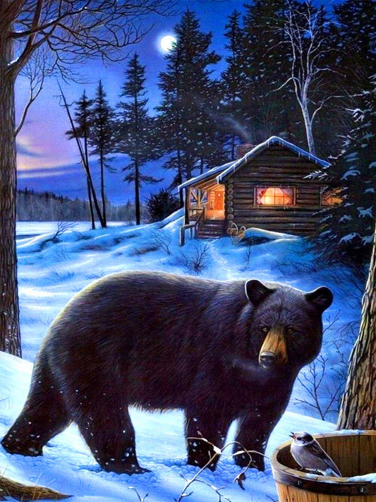 Bear with Cabin