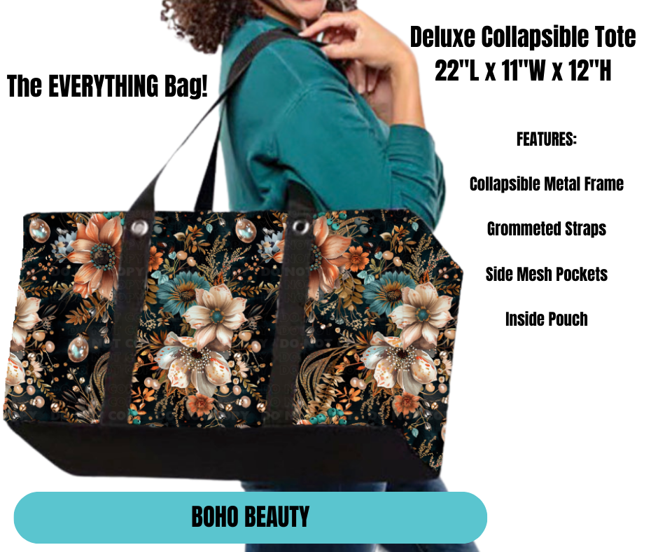 Preorder! Closes 11/18. ETA Feb. Boho Beauty Collapsible Tote