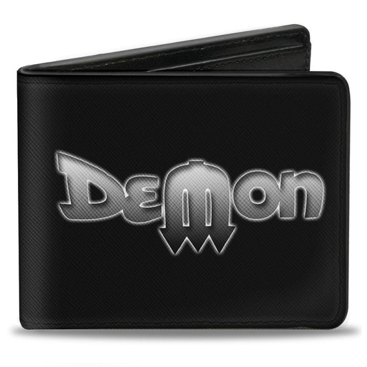 Bi-Fold Wallet - Vintage Dodge DEMON Logo Black Silver-Fade