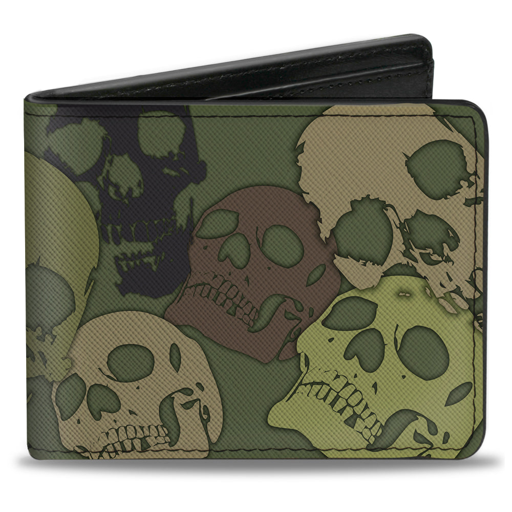 Bi-Fold Wallet - Camo Olive Skull Yard