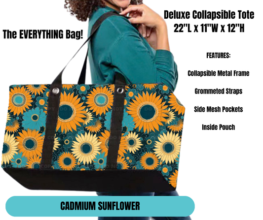 Preorder! Closes 11/18. ETA Feb. Cadmium Sunflower Collapsible Tote