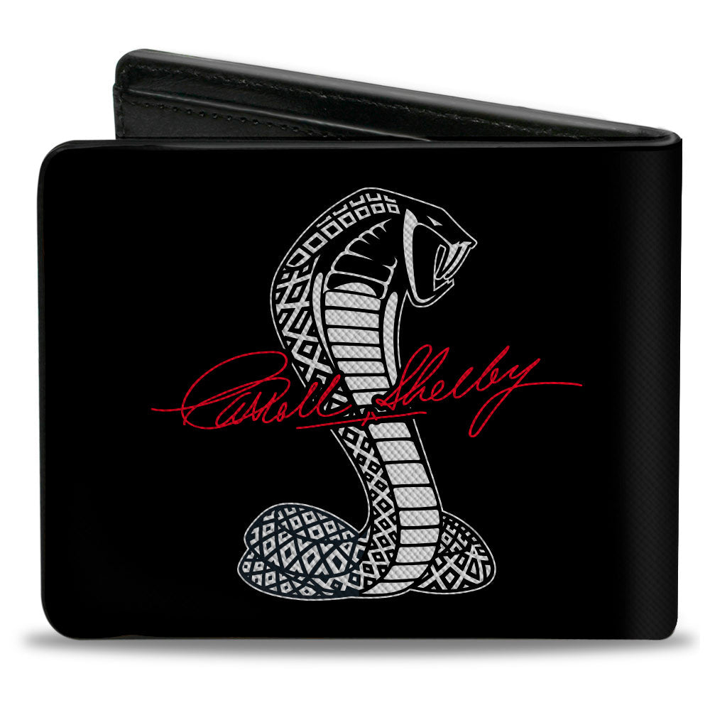 Bi-Fold Wallet - CARROLL SHELBY Script Cobra Split Black White Red