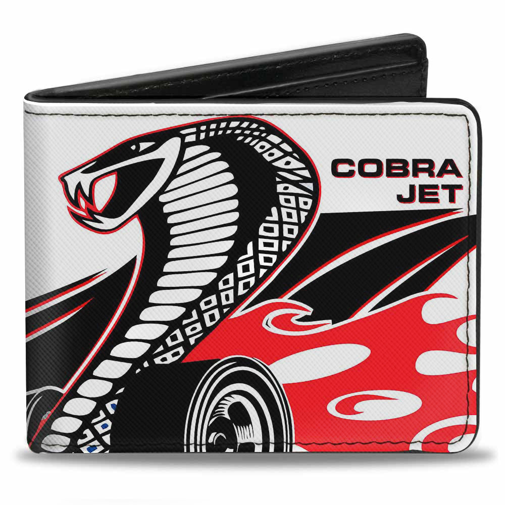 Bi-Fold Wallet - COBRA JET Flaming Cobra White Black Red Blue