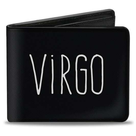 Bi-Fold Wallet - Zodiac VIRGO Symbol Black White