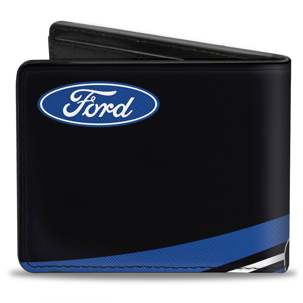 Bi-Fold Wallet - COBRA JET Logo + FORD Oval Black Blue White Red