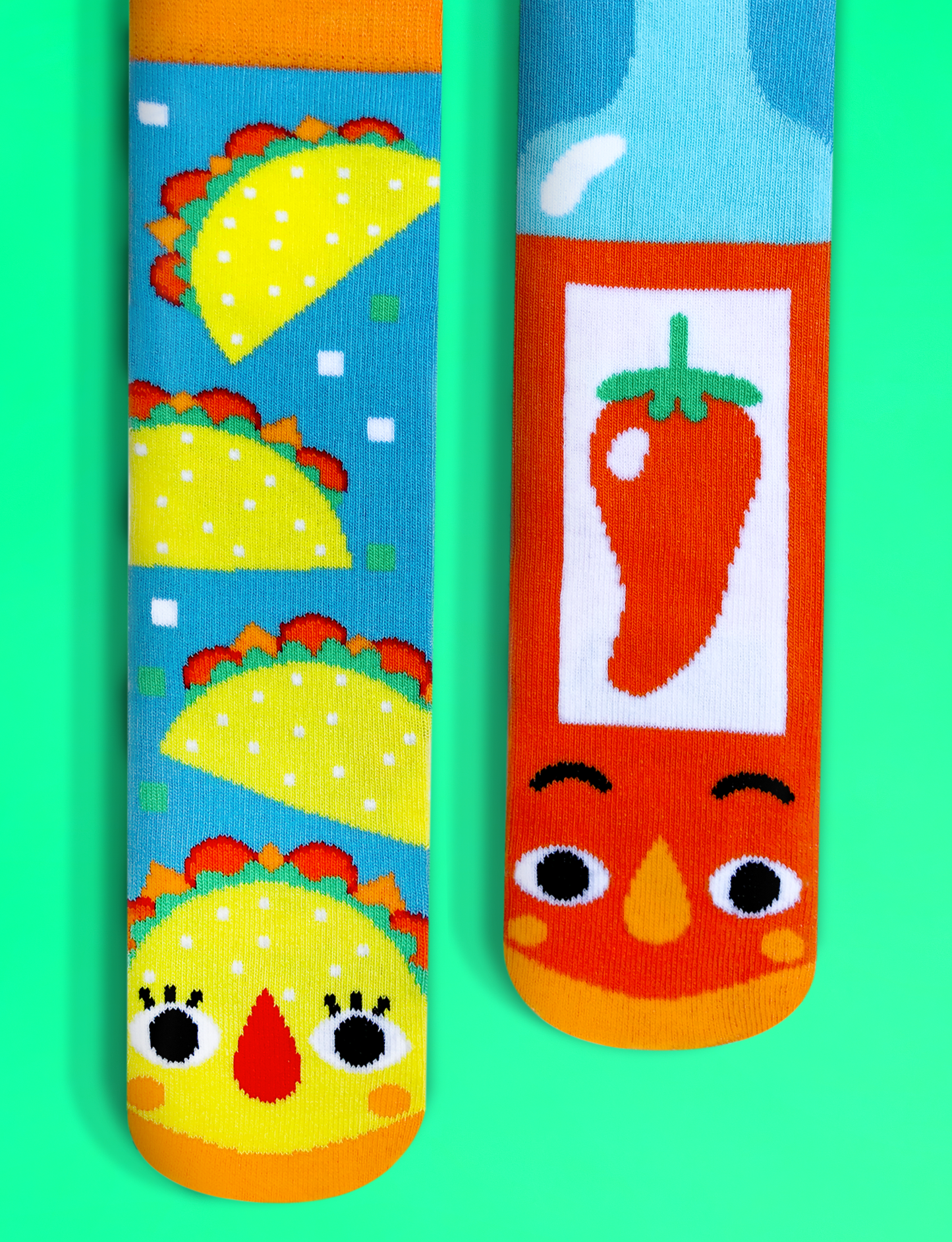 (ALMOST GONE!) KIDS TACO & HOT SAUCE NO SLIP SOCKS