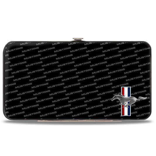 Hinged Wallet - Ford Mustang w Bars CORNER w Text