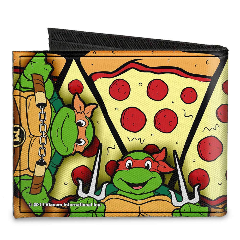 Canvas Bi-Fold Wallet - TMNT Turtle Battle Poses Pizza