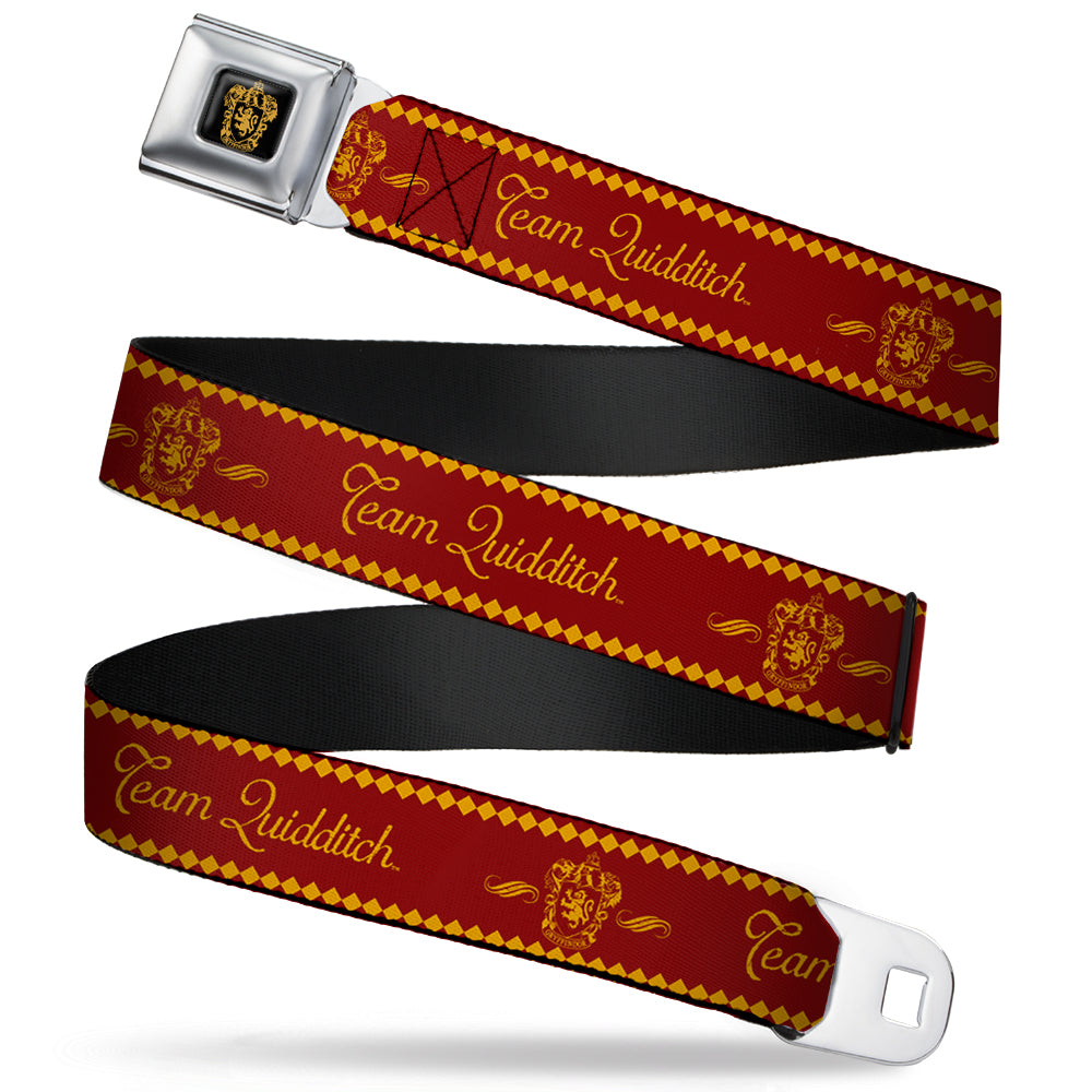 Gryffindor Crest Full Color Black/Gold Seatbelt Belt - TEAM QUIDDITCH/GRYFFINDOR Crest Red/Gold Webbing