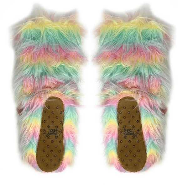 Funky Unicom - Women's Cozy Sherpa Slipper Socks