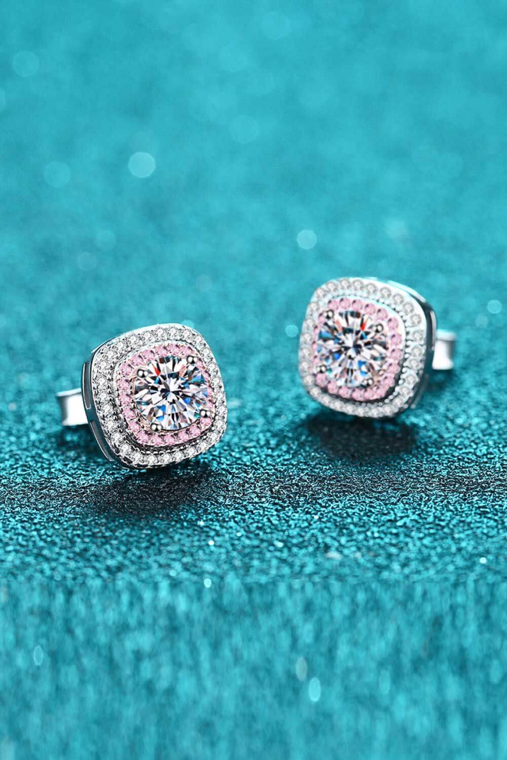 Geometric Moissanite Stud Earrings