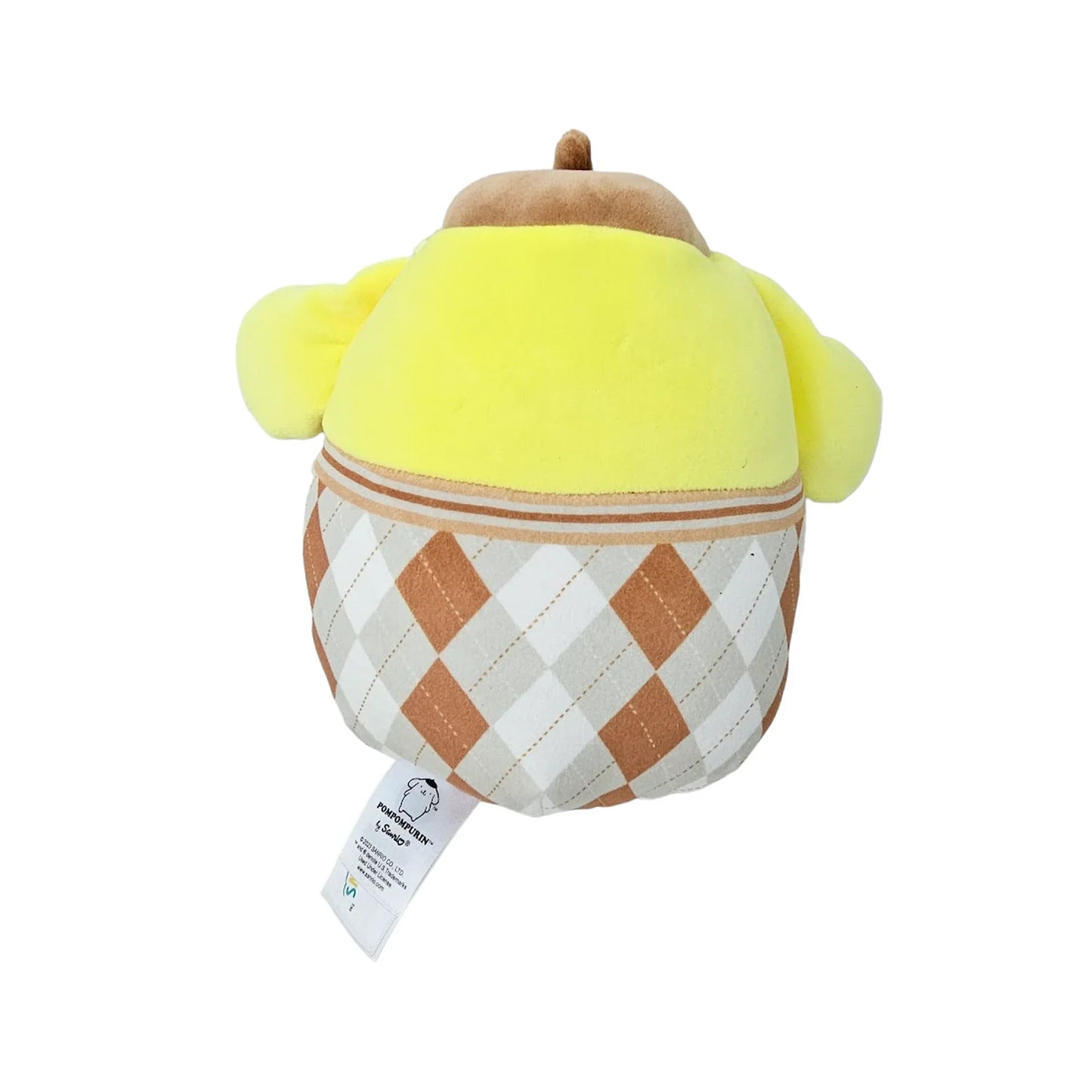 Squishmallows Yellow Plaid Pompompurin 6.5" 2023 Sanrio Winter Collection Stuffed Plush