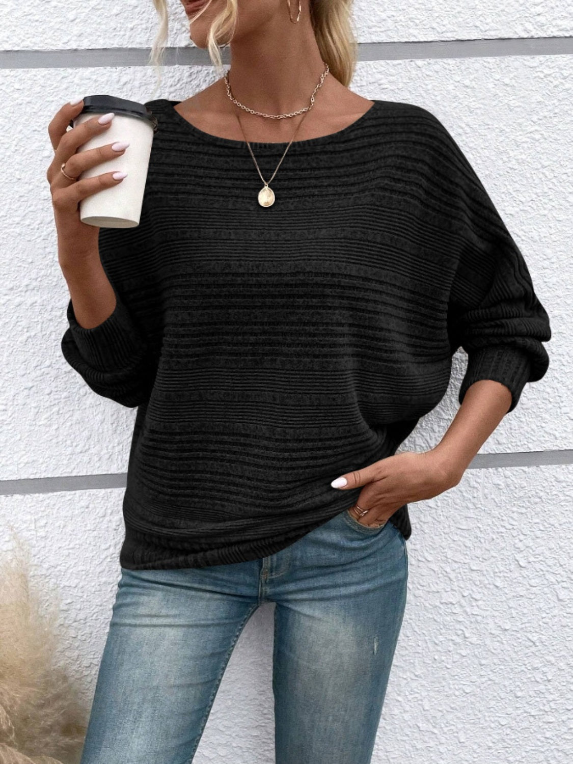 Round Neck Long Sleeve Top