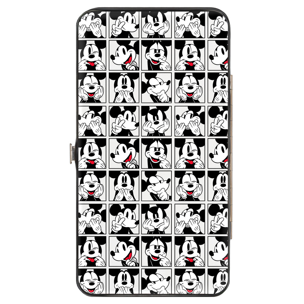 Hinged Wallet - Mickey Mouse Expression Blocks White Black Red