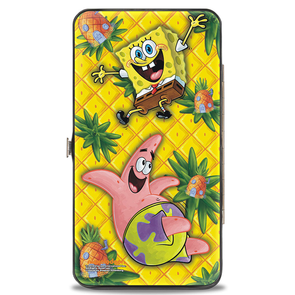 Hinged Wallet - SpongeBob Pineapple Eyes + SpongeBob & Patrick Starfish Pose Pineapple Gold