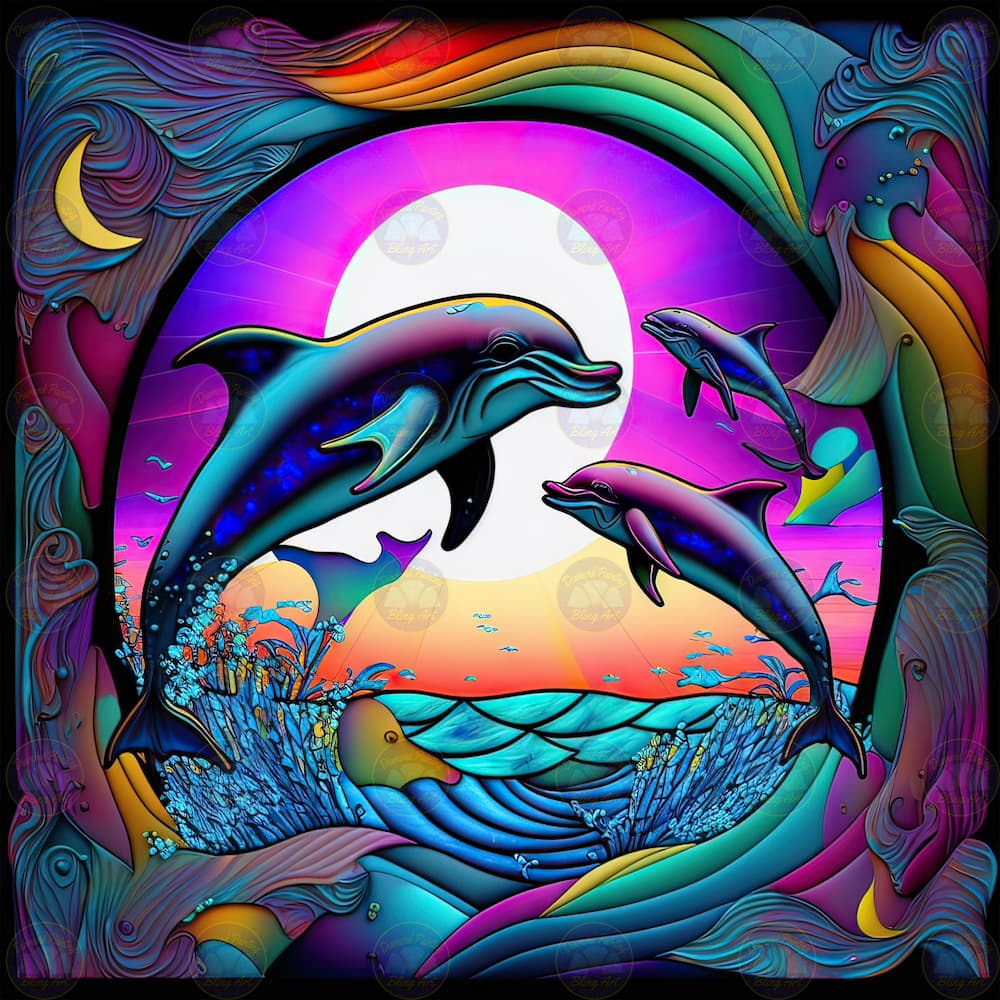 Dolphin Stain Glass