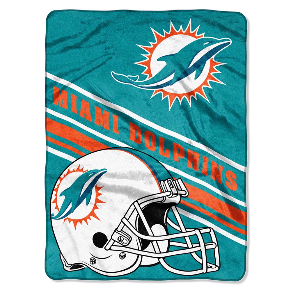 Miami Dolphins Slant Raschel Throw Blanket 60"x80"