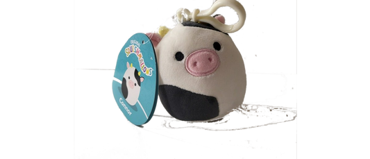 Squishmallows Connor the Cow 3.5" Stuffed Plush Clip