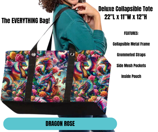 Preorder! Closes 11/18. ETA Feb. Dragon Rose Collapsible Tote