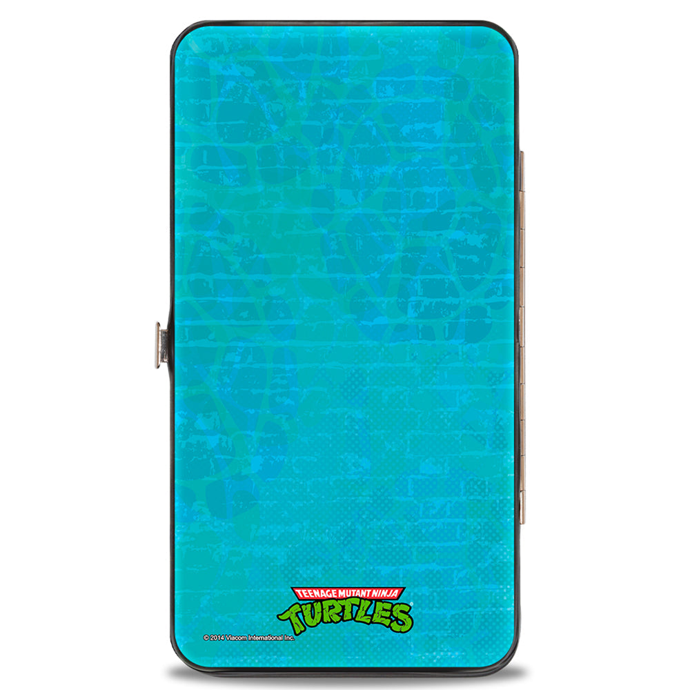 Hinged Wallet - Classic Teenage Mutant Ninja Turtles April & Group KEEPIN' IT FRESH + Logo Blues