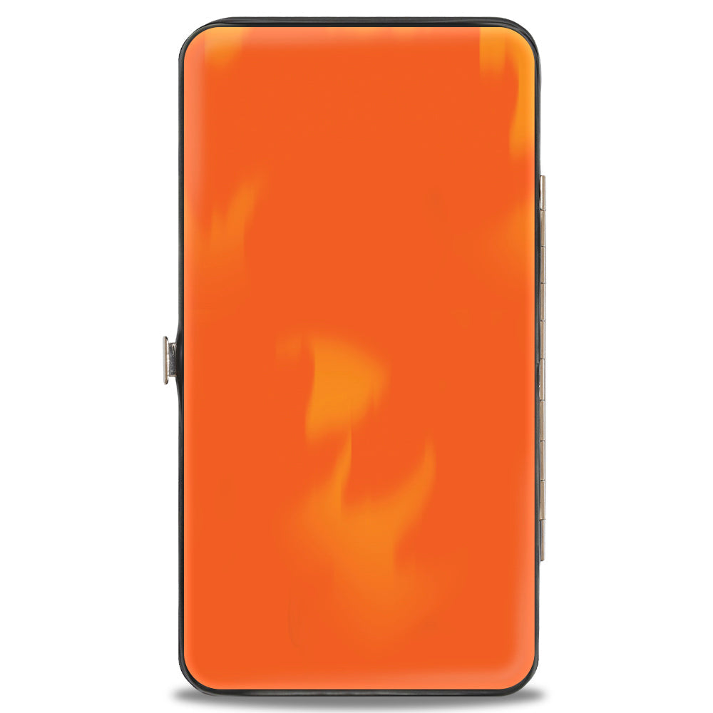 Hinged Wallet - Hades Blue Glow Pose Flames Orange Yellows