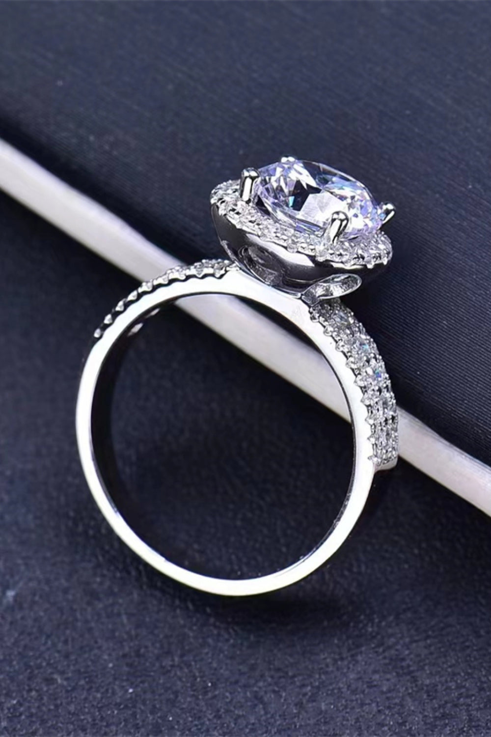 Four-Prong 2 Carat Moissanite Round Ring