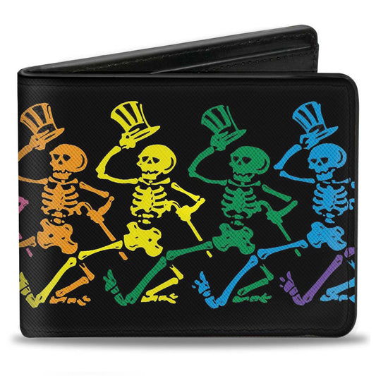 Bi-Fold Wallet - Dancing Skeletons Black Multi Color