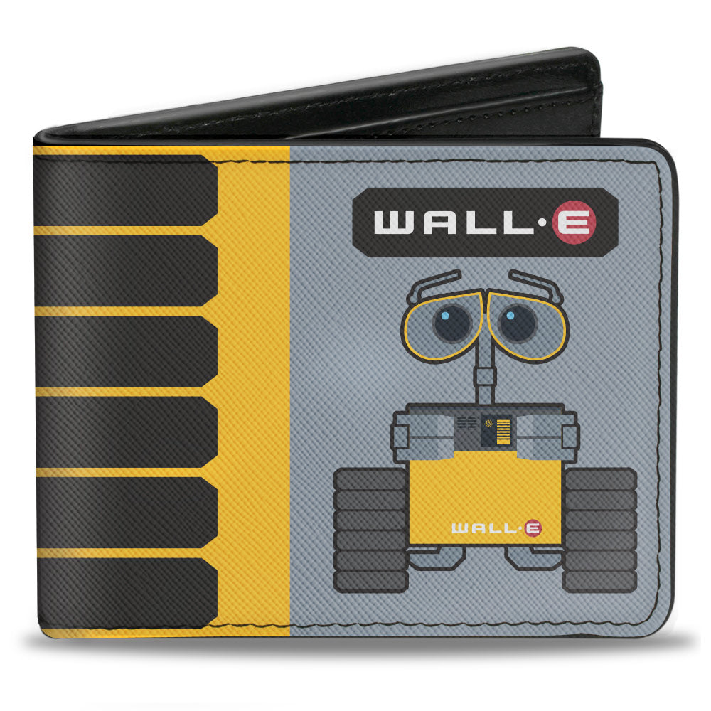 Bi-Fold Wallet - WALL-E Pose Tread Solar Charge Level Icon Gray Yellow Black