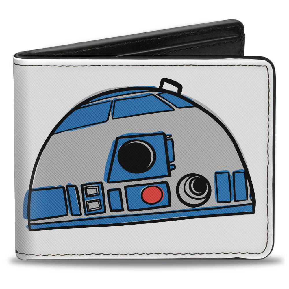 Bi-Fold Wallet - Star Wars R2-D2 Head + Parts White Black Blue Gray Red