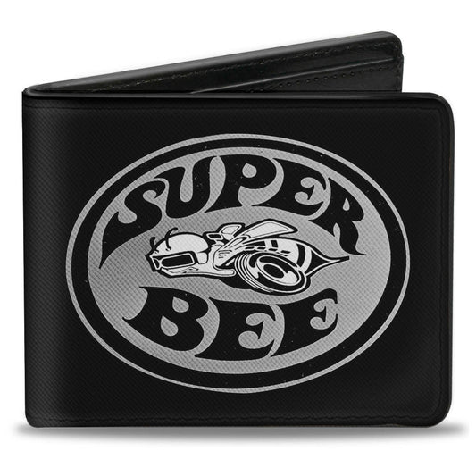 Bi-Fold Wallet - Dodge SUPER BEE Logo Black Grays White