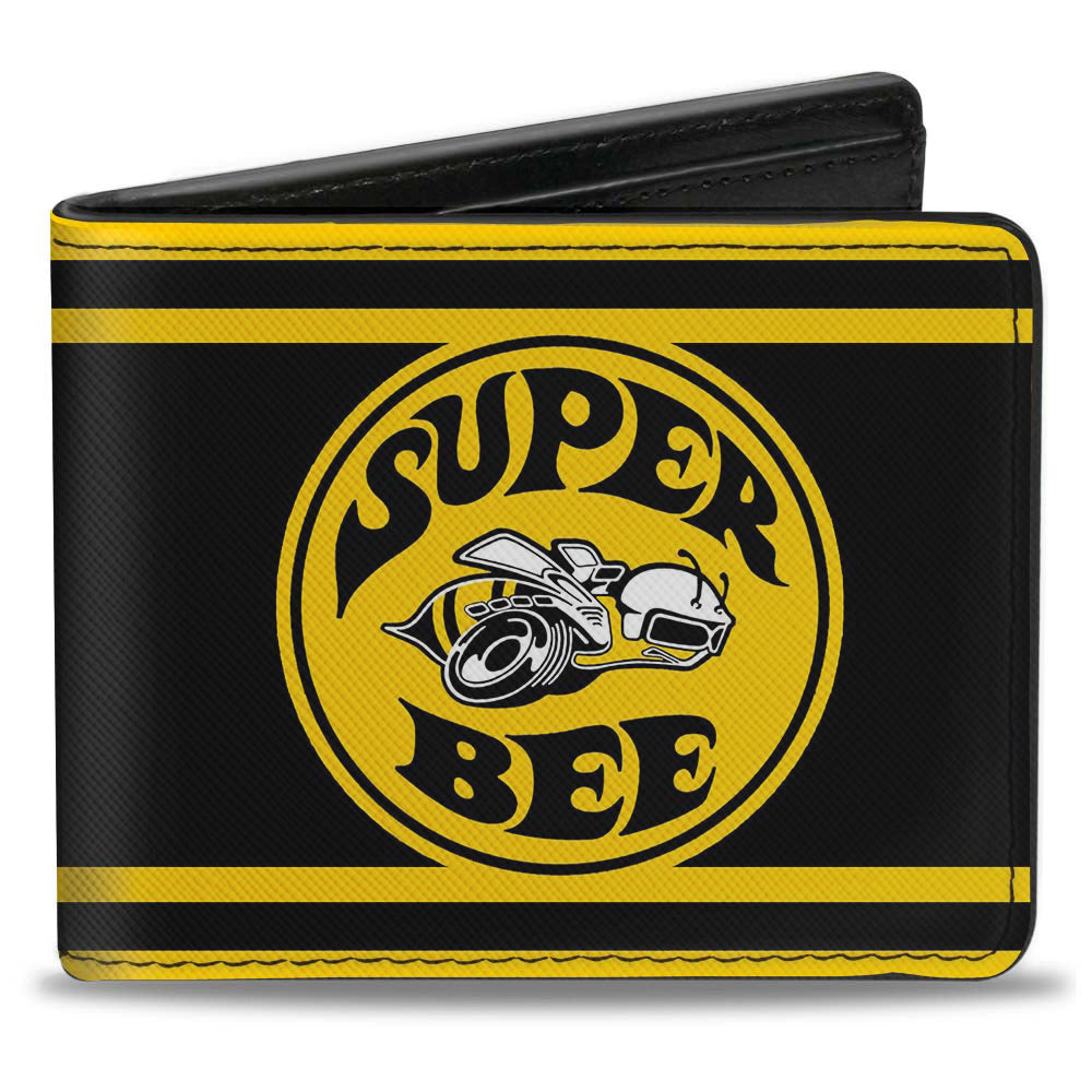 Bi-Fold Wallet - SUPER BEE Logo Stripes Black Yellow