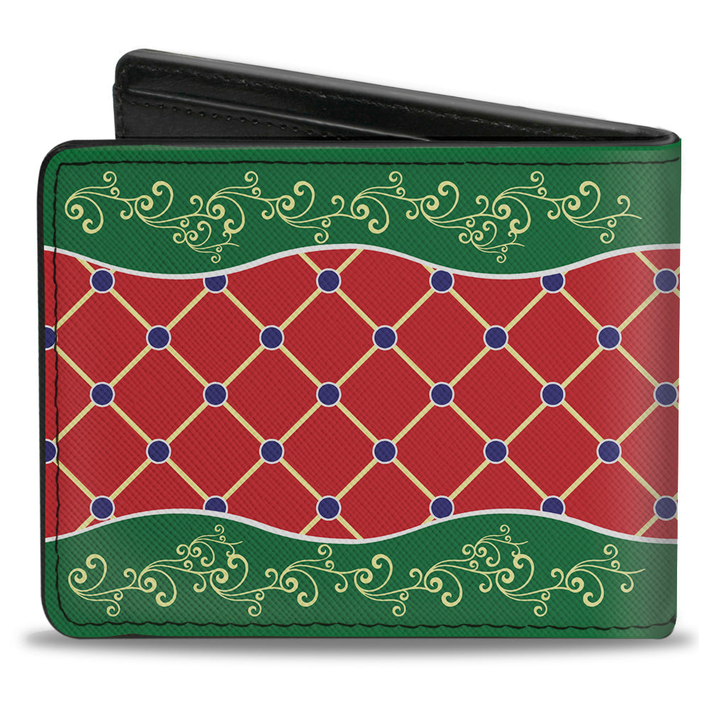 Bi-Fold Wallet - Holiday Trim Stripe Green Red