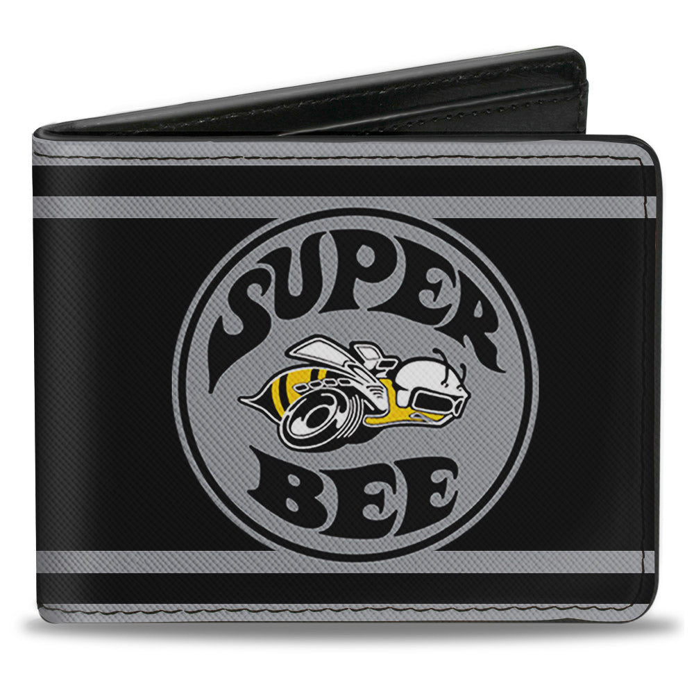 Bi-Fold Wallet - SUPER BEE Logo Stripes Black Gray