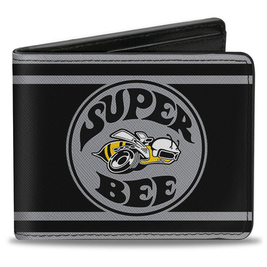 Bi-Fold Wallet - SUPER BEE Logo Stripes Black Gray