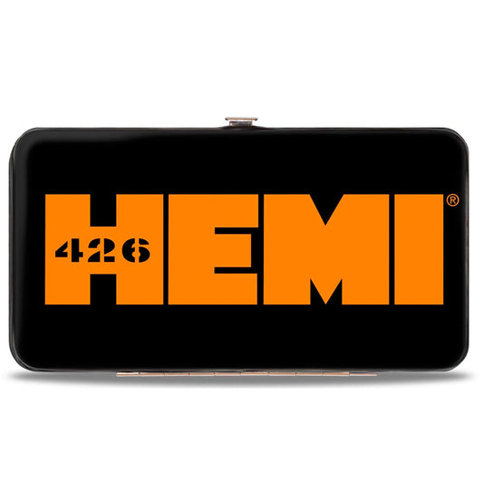 Hinged Wallet - HEMI 426 Logo2 Black White Orange