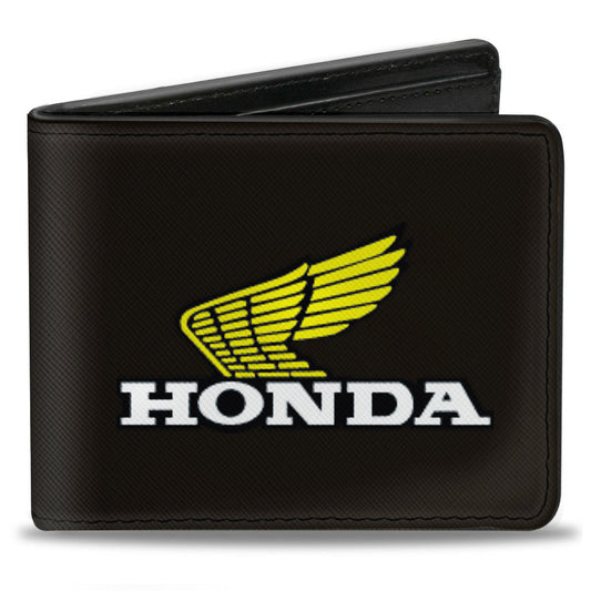 Bi-Fold Wallet - HONDA Motorcycle Black Yellow White