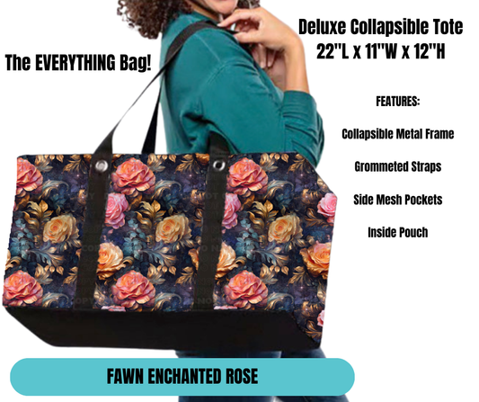 Preorder! Closes 11/18. ETA Feb. Fawn Enchanted Rose Collapsible Tote